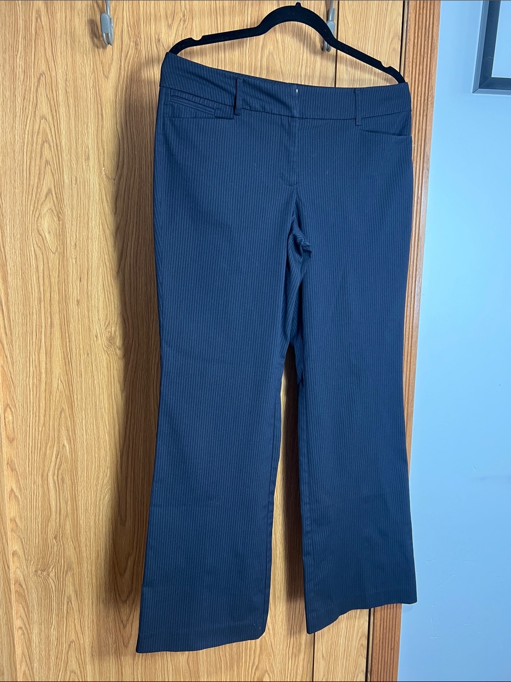 New York & Company black  Pinstripe Flare Dress Pants